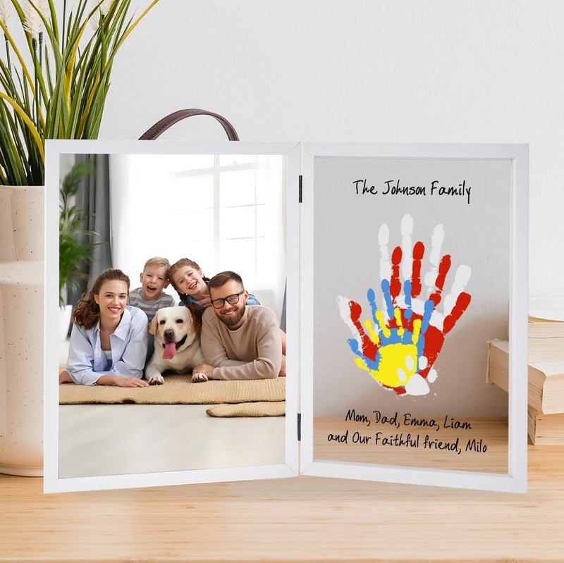 CHERRY CHEERS Family Handprint Kit with Picture Frame – DIY Hand Print Keepsake Gift for Parents & Kids, Handprint Craft for Family Memory Making & Home Decor (with Picture Frame) - Image 2